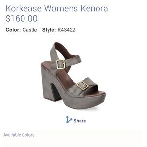 Kork-Ease Kenora Leather Platform Sandal Size 9 in Castle Gray